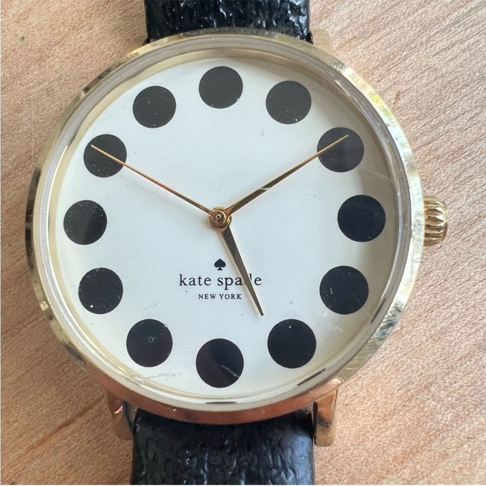 Kate Spade New York black and white polka dot watch NEW BATTERY